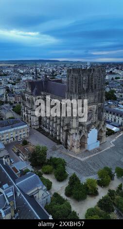 Drohnenfoto Kathedrale Reims Frankreich europa Stockfoto