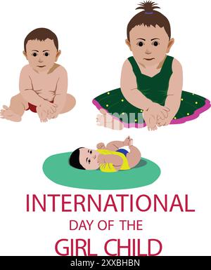 Illustration des internationalen Kindertagvektordesigns auf weißem Hintergrund Stock Vektor