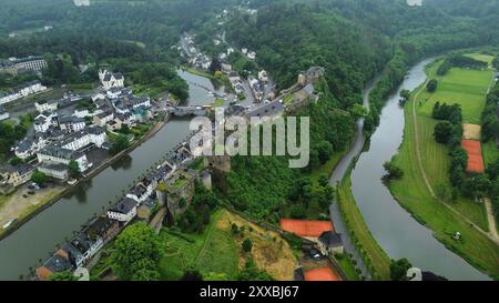 Drohnenfoto Bouillon Castle Belgien europa Stockfoto