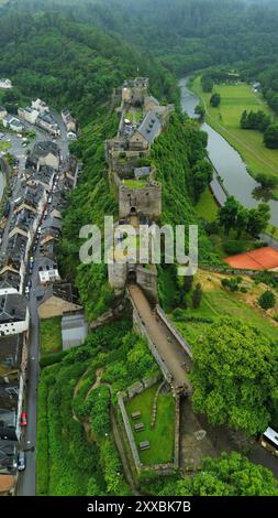 Drohnenfoto Bouillon Castle Belgien europa Stockfoto