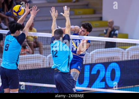 Italia U20 während Cisterna Volley vs Italy U20, Volleyball Test Match in Cisterna Latina, Italien, 23. August 2024 Stockfoto