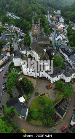 Drohnenfoto Schloss Clervaux Luxemburg europa Stockfoto