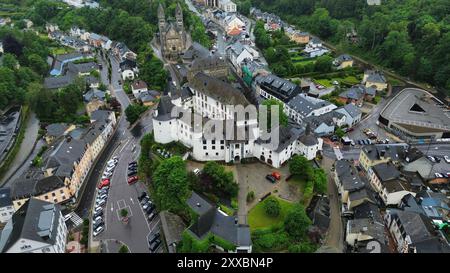 Drohnenfoto Schloss Clervaux Luxemburg europa Stockfoto