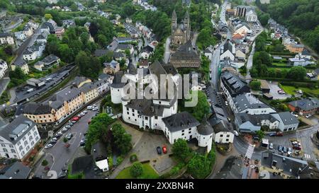 Drohnenfoto Schloss Clervaux Luxemburg europa Stockfoto