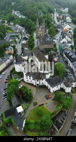 Drohnenfoto Schloss Clervaux Luxemburg europa Stockfoto