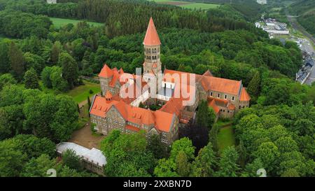 Drohnenfoto Clervaux Abbey Luxemburg europa Stockfoto