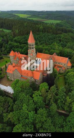 Drohnenfoto Clervaux Abbey Luxemburg europa Stockfoto