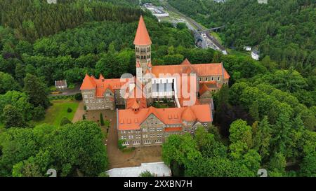 Drohnenfoto Clervaux Abbey Luxemburg europa Stockfoto