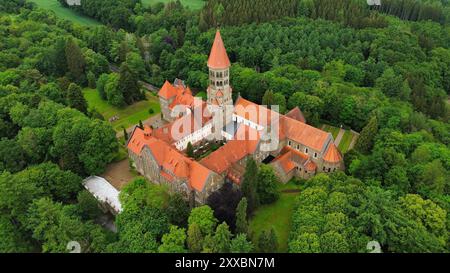 Drohnenfoto Clervaux Abbey Luxemburg europa Stockfoto