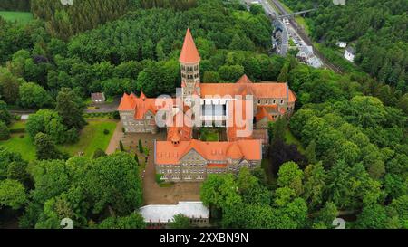 Drohnenfoto Clervaux Abbey Luxemburg europa Stockfoto