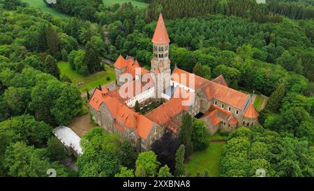 Drohnenfoto Clervaux Abbey Luxemburg europa Stockfoto