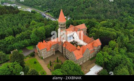 Drohnenfoto Clervaux Abbey Luxemburg europa Stockfoto