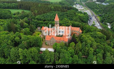 Drohnenfoto Clervaux Abbey Luxemburg europa Stockfoto