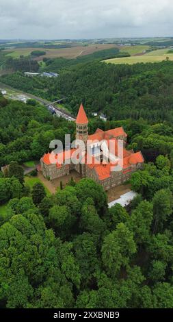 Drohnenfoto Clervaux Abbey Luxemburg europa Stockfoto