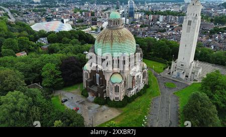 Drohnenfoto Kirche des Heiligen Herzens von Cointe Lüttich Belgien europa Stockfoto