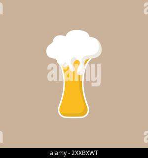 Vektor-Bierglas. Schaumbier in einem Glas. Schaum Bier Pint Vektor. Klirrende Gläser. Alkoholgetränk Biervektor. Vektorabbildung. Stock Vektor