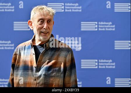 Edinburgh, Schottland, Großbritannien. August 2024. Edinburgh International Book Festival: Michael Rosen, Kinderautor, beim offiziellen Fotogespräch. Quelle: Craig Brown/Alamy Live News Stockfoto