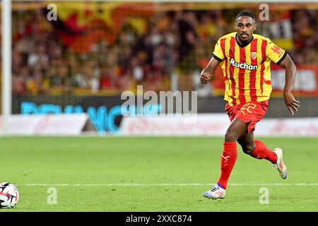 Wesley Said (22) von RC Lens, die während der Conference League gezeigt wurden, spielte das erste Legspiel in der Saison 2024-2025 zwischen Racing Club de Lens und Panathinaikos am 22. August 2024 in Lens, Frankreich. (Foto von David Catry / Sportpix ) Stockfoto