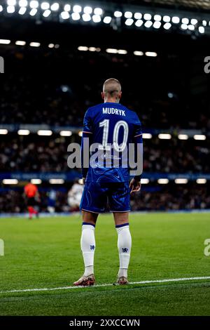 LONDON, ENGLAND - 22. AUGUST: Mykhailo Mudryk aus Chelsea während des Play-Off-Spiels der UEFA Europa Conference League zwischen Chelsea und Servette FC Stockfoto