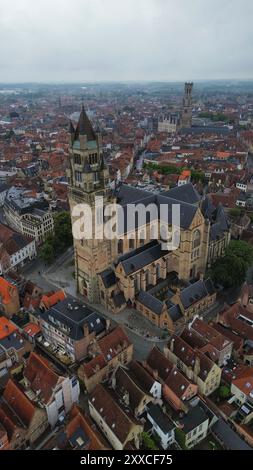 Drohnenfoto St. Saviour Kathedrale Brügge Belgien europa Stockfoto