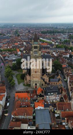 Drohnenfoto St. Saviour Kathedrale Brügge Belgien europa Stockfoto