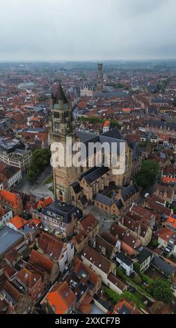 Drohnenfoto St. Saviour Kathedrale Brügge Belgien europa Stockfoto