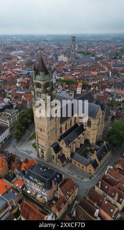 Drohnenfoto St. Saviour Kathedrale Brügge Belgien europa Stockfoto