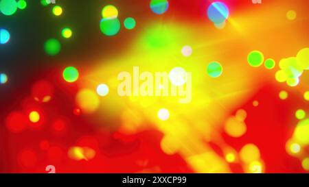 Kaleidoskop von Farben aus Partikeln und Licht. Computergeneriertes 3D-Rendering Stockfoto