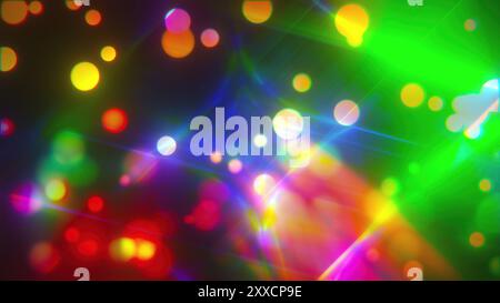 Kaleidoskop von Farben aus Partikeln und Licht. Computergeneriertes 3D-Rendering Stockfoto