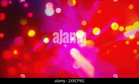 Kaleidoskop von Farben aus Partikeln und Licht. Computergeneriertes 3D-Rendering Stockfoto