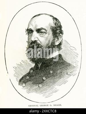 General George C Meade war Generalmajor der Union und einer der wichtigsten Kommandeure des Amerikanischen Bürgerkriegs (1861–1865). Er besiegte Robert E. Lee und die Army of Northern Virginia in der Schlacht von Gettysburg (1863) und führte die Hauptarmee der Union in Virginia bis zum Ende des Krieges. Stockfoto