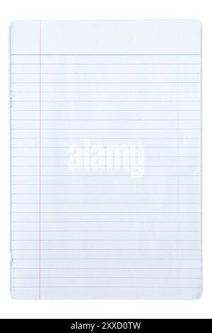 Papierstrukturen isoliert, auf weißem Hintergrund Stockfoto