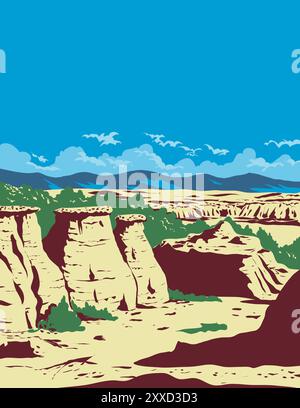 WPA Plakatkunst des done in works Projektverwaltung oder Bundeskunst Projektstil. Stock Vektor