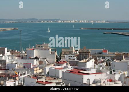 Blick vom Torre de Poniente in Cadiz/Spanien Stockfoto