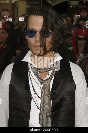 Johnny Depp nimmt am 19. Mai 2007 an der World Premiere von Pirates of the Caribbean: At World's End in Disneyland in Anaheim Teil Stockfoto