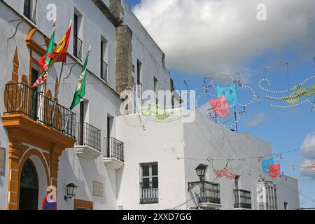 Karnevalsmasken in Vejer de la Frontera, Spanien, Europa Stockfoto