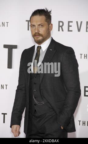 HOLLYWOOD, CA, Tom Hardy bei der Premiere von „The Revenant“ in Los Angeles am 16. Dezember 2015 im TCL Chinese Theatre in Hollywood, USA Stockfoto