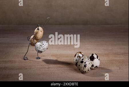 Einfache Dinge wie die Osterhasen, die sich auf Ostern vorbereiten Stockfoto