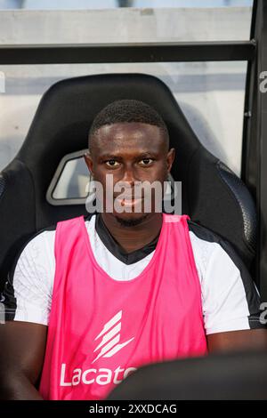 Faro, Portugal. August 2024. Elves Balde (SC Farense) wurde während des Liga Portugal Spiels zwischen den Teams des SC Farense und Sporting CP in Estadio Algarve gesehen. Endnote : SC Farense 0-5 Sorting CP (Foto: Maciej Rogowski/SOPA Images/SIPA USA) Credit: SIPA USA/Alamy Live News Stockfoto