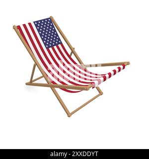 Stuhl Deck mit der Flagge von Großbritannien, 3D-Rendering Stockfoto