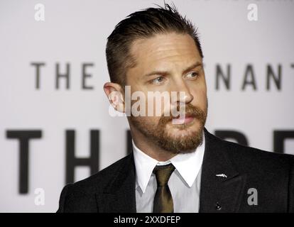 HOLLYWOOD, CA, Tom Hardy bei der Premiere von „The Revenant“ in Los Angeles am 16. Dezember 2015 im TCL Chinese Theatre in Hollywood, USA Stockfoto