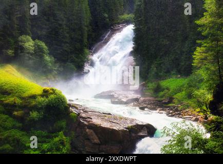 Die Krimmler Wasserfälle im Nationalpark hohe Tauern, dem höchsten Wasserfall Österreichs Stockfoto