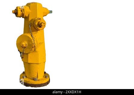 Gelber Hydrant isoliert auf weißem Hintergrund Stockfoto