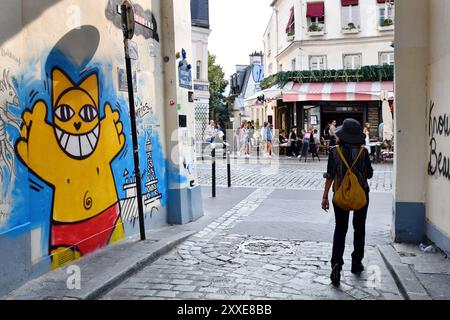 Street Art in Montmartre - Les Abbesses - Paris Stockfoto