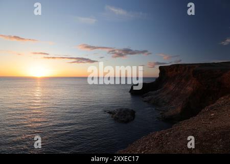 Sonnenuntergang im Boutte du Cap Park auf der Port au Port Halbinsel, Neufundland Stockfoto