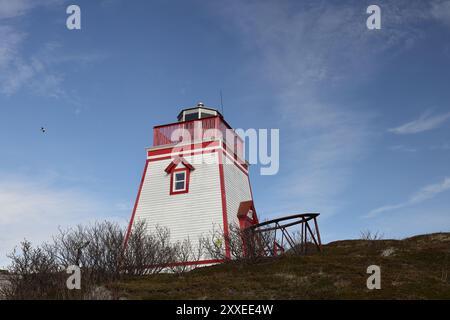 Fort Point Lighthouse, Fort Point Militärgelände, Trinity, Neufundland und Labrador, Kanada Stockfoto