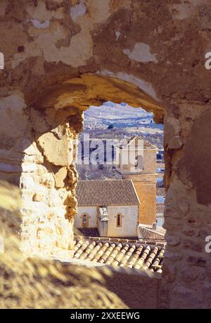 Blick von der Burg. Velez Blanco, der Almeria Provinz, Andalusien, Spanien. Stockfoto