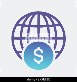 Symbol „Global Finance“. Einfaches, modernes Symbol für weltweite Finanzoperationen. Stock Vektor