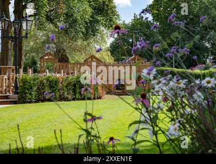 Gartengestaltung und Landschaftsgestaltung Stockfoto