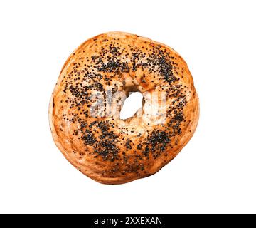 Ganzer runder Brotlaib von frisch gebackenem Roggenbrot isoliert auf weißem Hintergrund. Frisches knuspriges Brot. Roggen- und Vollkornbrot. Gesundes Essen Stockfoto